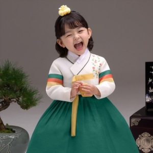 금전 더예한복 QT396-초록민아 여아한복 아동한복