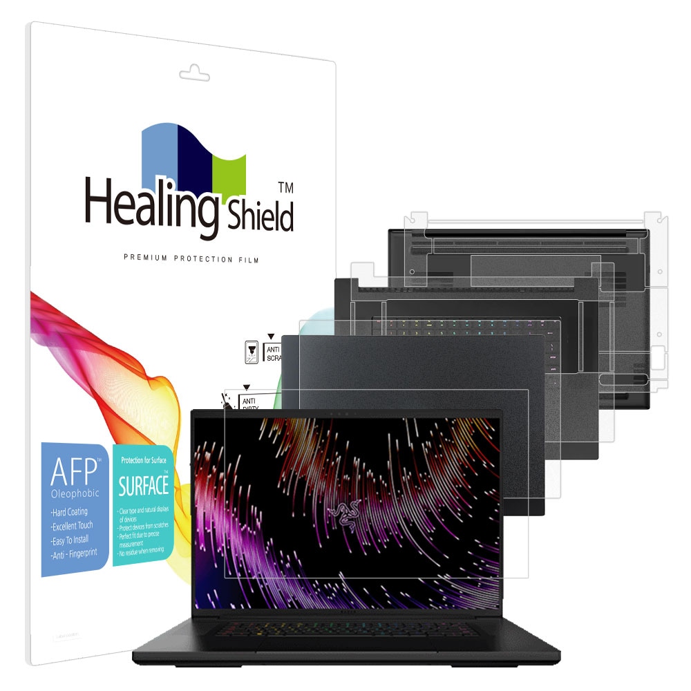 폰트리 힐링쉴드 Razer Blade 18 2023 올레포빅 고광택 (액정보호필름 + 외부보호필름 3종 세트)_이미지