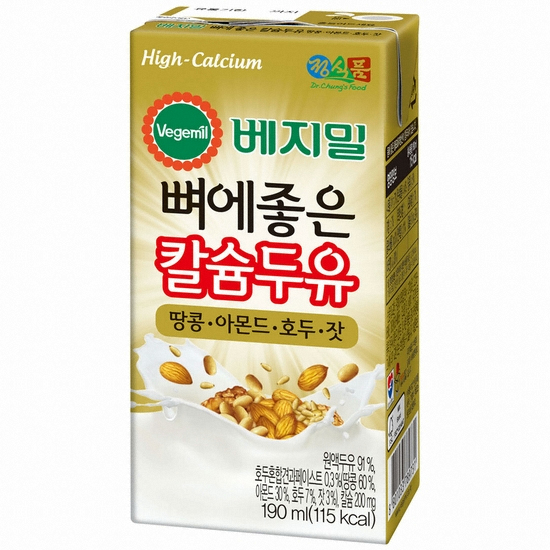 정식품 베지밀 뼈에좋은 칼슘두유 땅콩 아몬드 호두 잣 190ml (64개)_이미지