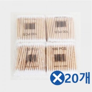  면봉 400개입x20개 얇은면봉 나무면봉 귀청소 W74FA67