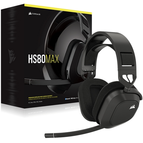 CORSAIR HS80 MAX RGB 무선 게이밍 헤드셋 (스틸그레이, 정품)_이미지