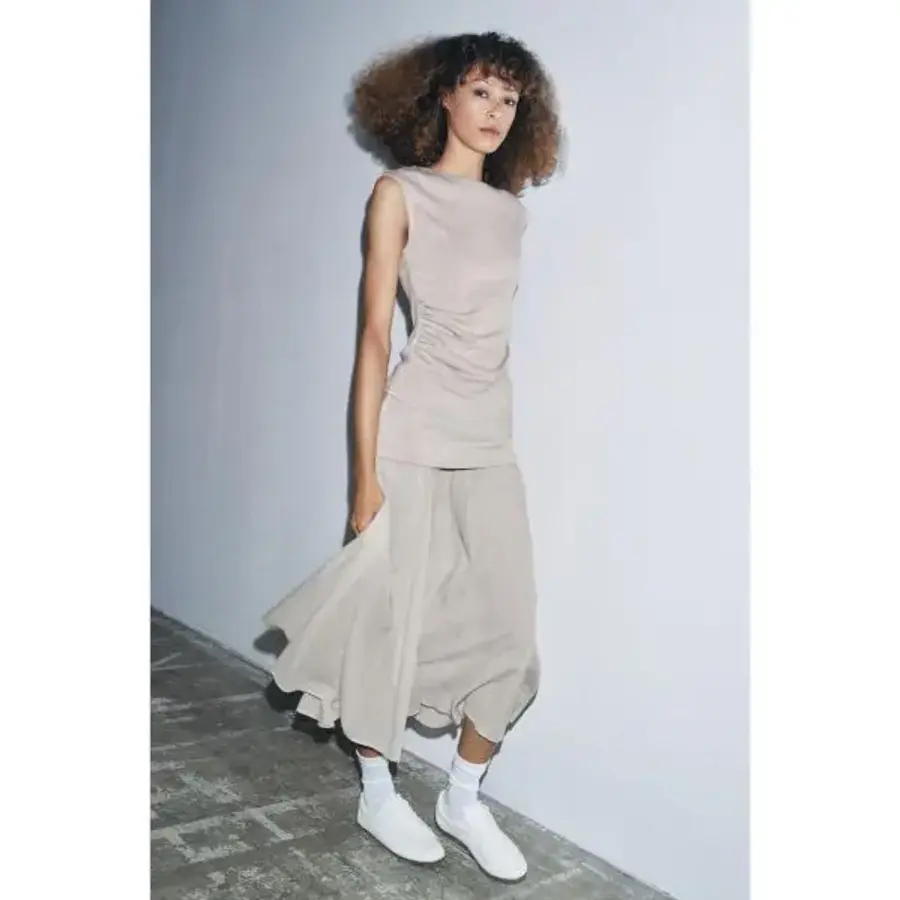 자라 소프트 콤비 스커트 크림 2999227_이미지