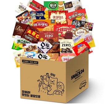 스낵24 대용량 사무실 한 달 살기 박스 과자 세트 25종
