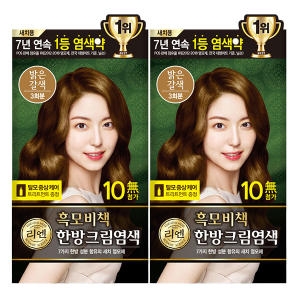 리엔 흑모비책 크림 염색약 120g 밝은갈색 x 2개