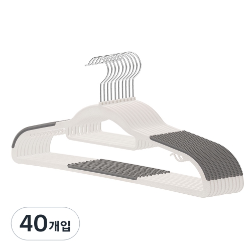 코멧 홈 미끄럼방지 회전형 옷걸이 그레이 40개입 (40개)_이미지