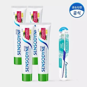 <b>센소다인</b> <b>오리지널</b> 플러스 치약 100g x 4개 + 딥클린 칫솔