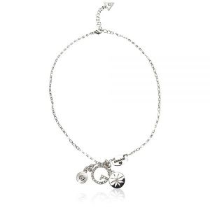 게스 Basic Silver Pave G 선형 Y자형 목걸이 40.6cm 16인치 + 5.1cm 2인치 익스텐더 메탈 486996