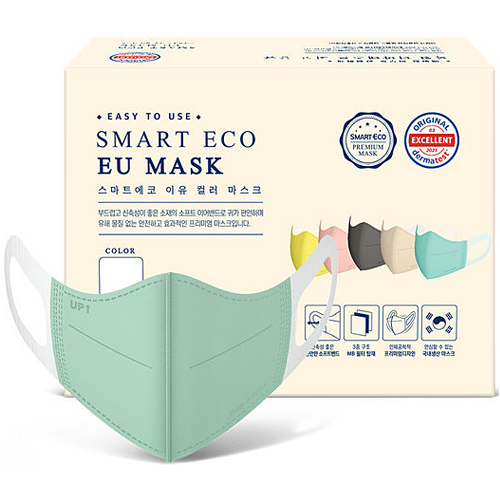 지앤티클린 스마트에코 이유 컬러 마스크 소형 민트 50매입