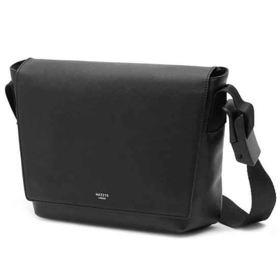 블랙 로고장식 솔리드 메신저백 HJBA1E770BK