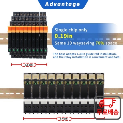 DIN 레일 장착형 SSR-41FDD/41FDA 솔리드 스 릴레이 DC-DC 슬림 모듈 비접촉 미니 소형 6A 3-32VDC