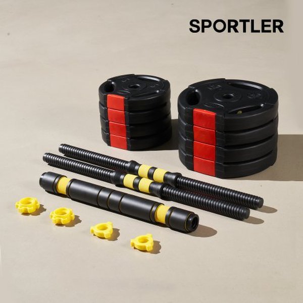 스포틀러 무게조절 덤벨 바벨 오리진 조립식 아령 세트 (20kg)_이미지