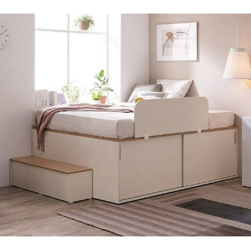 삼익가구 포리 슬라이딩 빅수납 침대 Q+가드+계단 (매트별도)