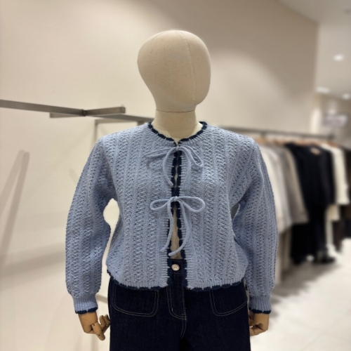 온앤온 리본 여밈 니트 가디건 NJK6SD105_이미지