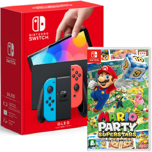 Nintendo 닌텐도 스위치 OLED 4인용 게임 패키지 (마리오 파티 슈퍼스타즈)