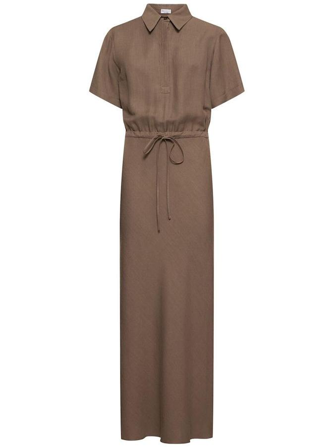 B0061562365 플루이드 린넨 블렌드 트윌 미디 셔츠 드레스