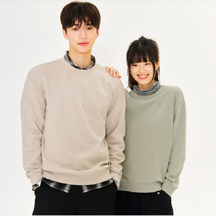 체이스컬트 체이스플러스 남녀 공용 무지 기본 베이직 맨투맨 라운드 긴팔 티셔츠EERU5112 경산 NC_이미지