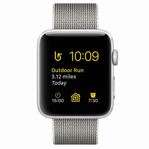 APPLE 워치 시리즈2 38mm 실버 알루미늄 (펄 우븐 나일론)