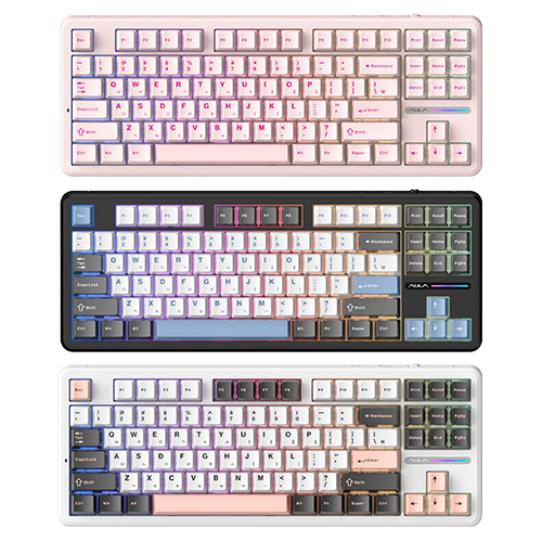 AULA F87 Pro 유무선 기계식 인디고 블랙 한글 (저소음 솜사탕축)