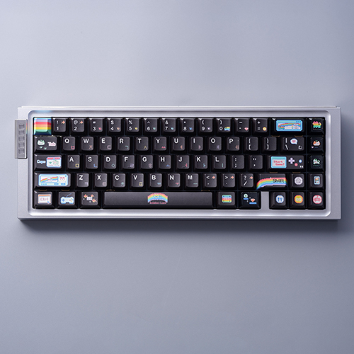 SPM Soulcat 고함량 PBT 염료승화 + PC 키캡 무지개 픽셀 고양이 167키_이미지