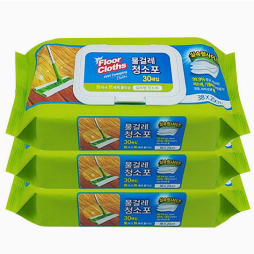 샤인 실속형 물걸레 청소포 대형 30매 (3개)_이미지