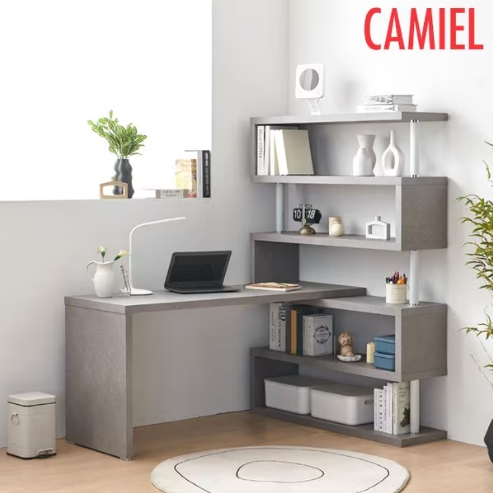 까미엘 비토 패턴 5단 H형 책상 (1600x550)