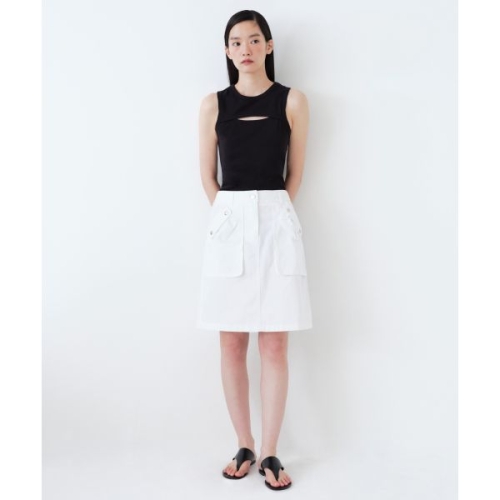 무신사 스탠다드 스탠다드 우먼즈 카고 니 렝스 스커트 화이트 1666356_이미지