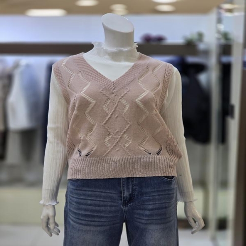 트리아나 MARIO소고 AL1VA02 브이넥 니트조끼