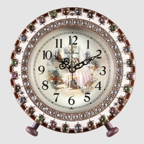 [불명] T-104 TS 엔틱 클래식 탁상시계 무소음