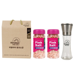 히말라야 핑크소금 굵은입자 400g 2개입 + 그라인더 180g 한세트