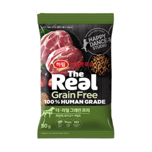 더리얼 독 그레인프리 크런치 돼지고기 어덜트 50g [3개]