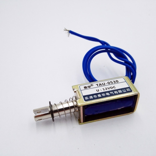 DC 12V 24V 풀 타입 프레임 전자석 TAU-0530 선형 솔레노이드 이동 10mm 유지력 700g
