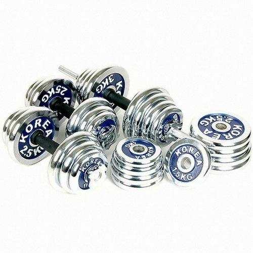 태림스포츠 회오리 스크류 크롬 아령 세트 (15kg)_이미지