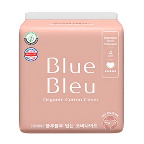 블루블루 유기농 순면커버 입는 오버나이트 4개 (5팩(20개))_이미지