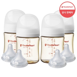 더블하트 모유실감 3세대 PPSU 베이직 160ml (젖병 4개 + 젖꼭지 4개)_이미지