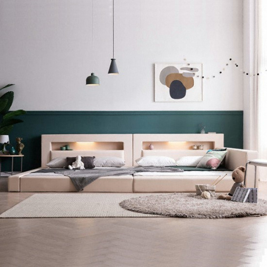 삼익가구 렉스 밸런스 LED 패밀리침대 Q+Q (슬립웰파워본넬)