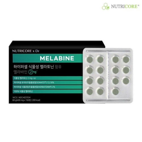뉴트리코어 하이퍼셀 식물성 멜라토닌 함유 멜라바인 2mg 30정 (5개)