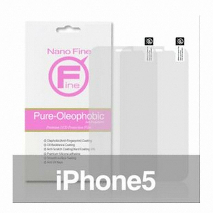 NanoFine 아이폰 5/5S/SE 퓨어 올레포빅 보호필름 (아이폰5)