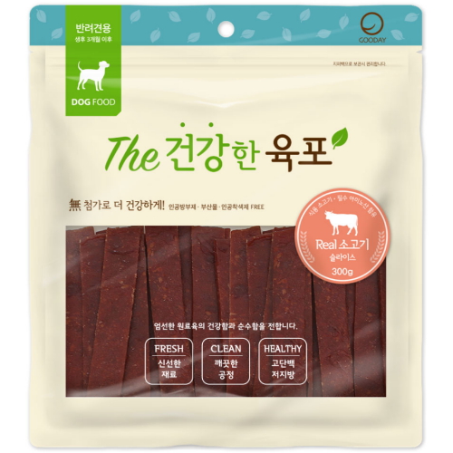굿데이 더 건강한 육포 리얼 소고기 슬라이스 300g (1개)_이미지