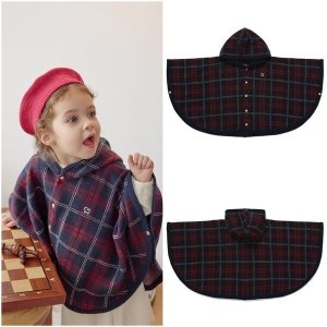 체크 울 후드 판초 RD 45-A19-104-01_s