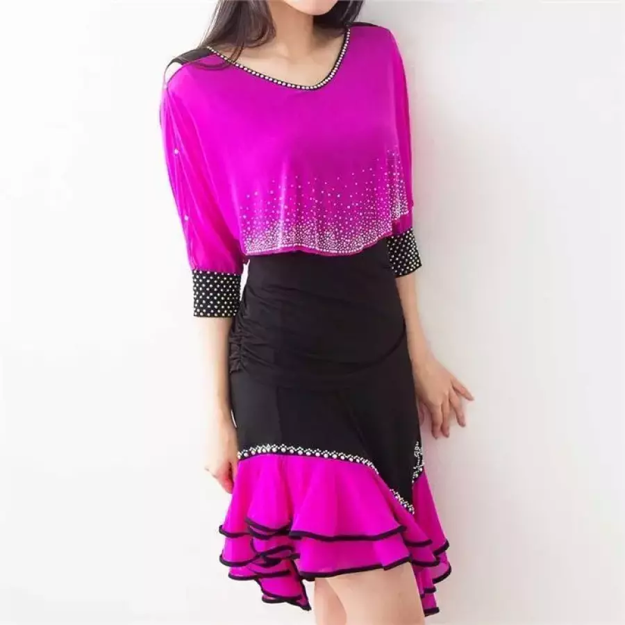 요정 블라우스 사교 모던 밸리 라틴 줌바 댄스복 9325809A