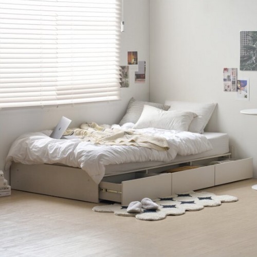 파로마 네오 가온 1단 무헤드 평상형 수납침대 SS (40T라텍스독립)_이미지