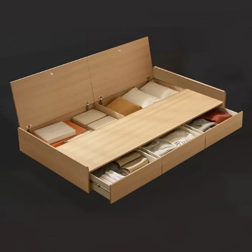 파로마 네오 가온 1단 무헤드 평상형 수납침대 SS (40T라텍스독립)_이미지