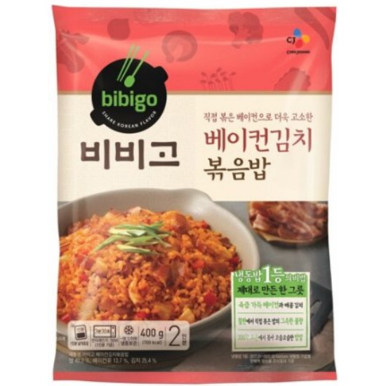 CJ제일제당 햇반 쿡반 베이컨 김치 볶음밥 2인분 400g (4개)_이미지