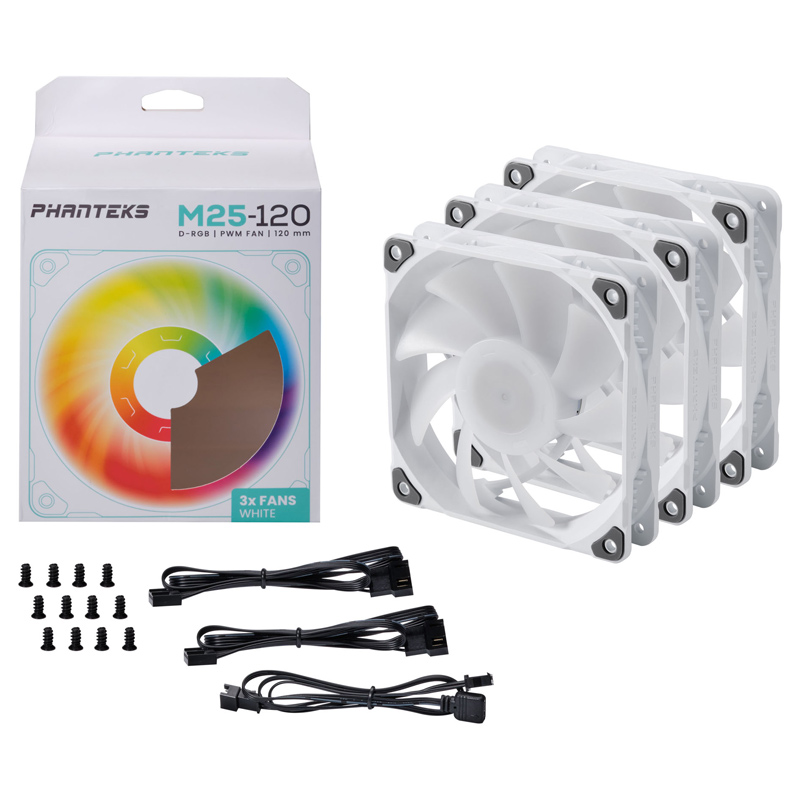 Phanteks PH-F120M25 DRGB PWM (3팩, 화이트)_이미지