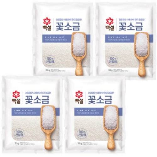 백설 꽃소금 3kg (4개)_이미지