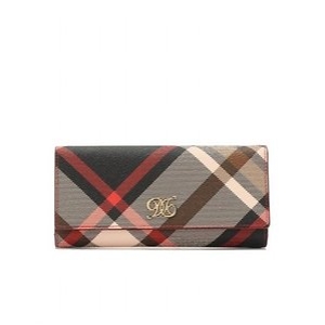 LF 닥스 여성 레드 흘림체DD 체크 장지갑_WCWA8E701R2