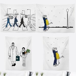 [불명] 영화 비틀즈 드로잉 패브릭포스터 Ssize 가리개커튼_이미지