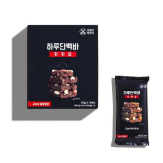 프로틴방앗간 하루단백바 카카오 10개입 450g (1개)