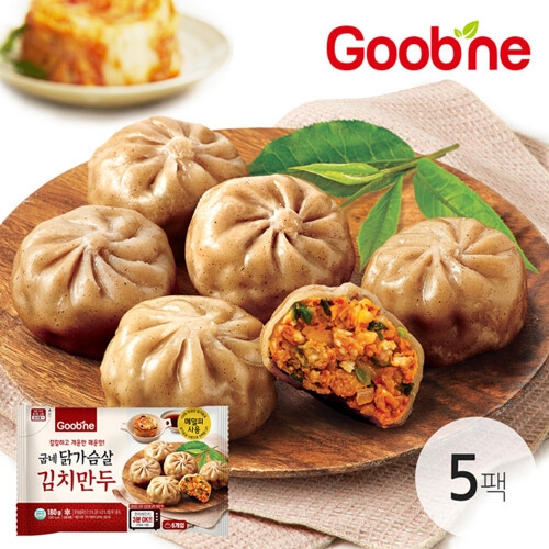 나래식품 굽네 닭가슴살 김치만두 180g (5개)