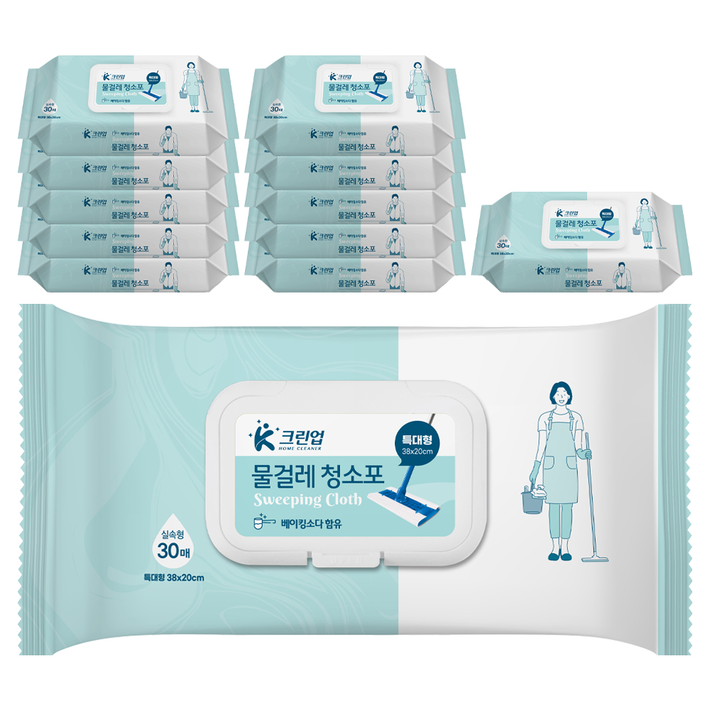 비앤씨 K크린업 물걸레 청소포 특대형 30매 (12개)_이미지